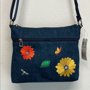 Sakroots Crossbody Bag with Floral Embroidery 🌼🍂🐝